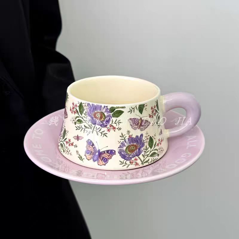 High-End Birthday Gift for Girls, Garden Designer Kite Ceramic Cup and Saucer, Coffee Cup, Afternoon Tea Cup High-End Birthday Gift for Girls, Garden Designer Kite Ceramic Cup and Saucer, Coffee Cup, Afternoon Tea Cup