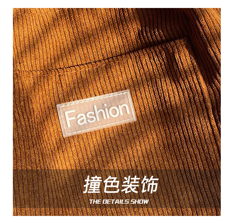 Japanese-style casual and artistic handbag, ins letter-embroidered canvas shopping bag, trendy and fashionable corduroy single-shoulder bag undefined