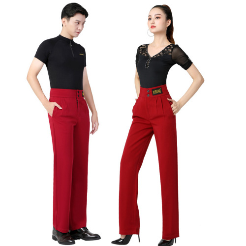 New Latin Dance Pants for Men, Straight Leg Practice Pants for Children, Social Dance Clothes for Men and Women, Square Dance Clothing for Modern Women