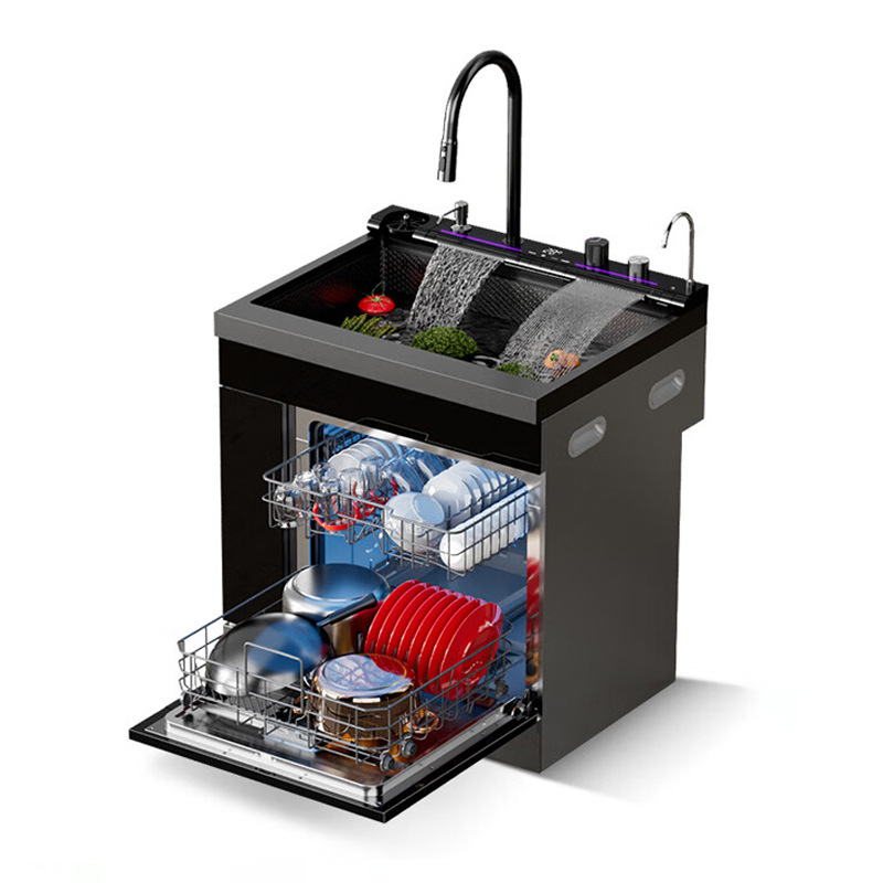 Cross-Border Exclusive 750mm Integrated Sink Dishwasher for Home Kitchen Embedded Dishwasher Quick Wash