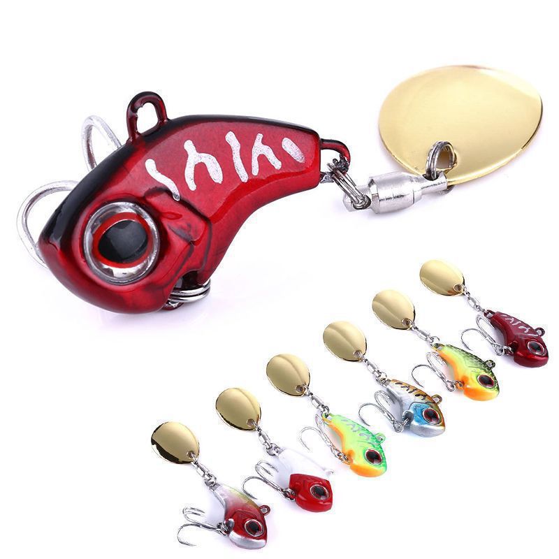 Loya cebo vib rotatorio sequinilla cebo de pesca de larga distancia pequeño cebo de hierro falso de pesca de agua dulce pequeño bacalao de boca alta cebo de pescado cassia