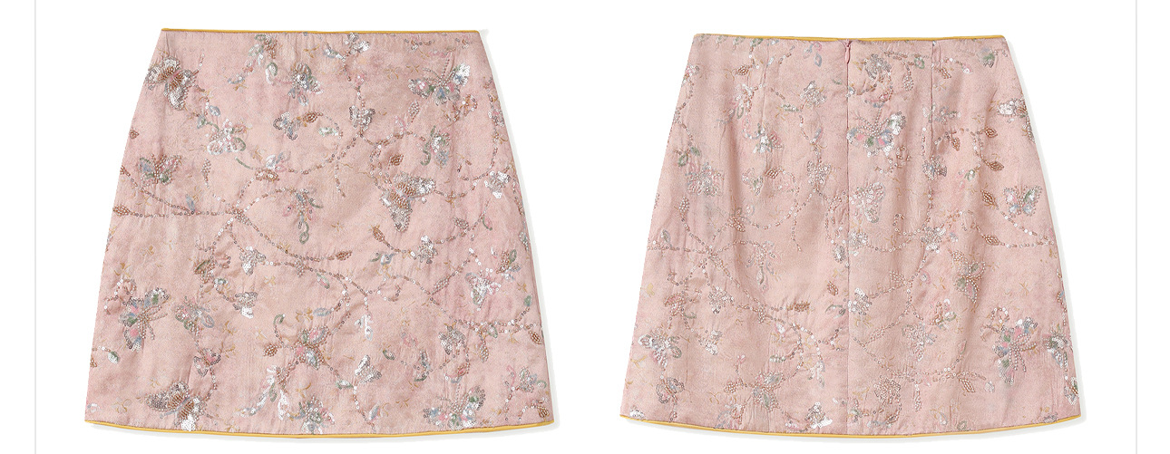 Áo hai dây thêu sequin phối tua rua cổ đứng – set chân váy midi phong cách tân Trung Hoa — nửa váy, Trang chủ chi tiết 22