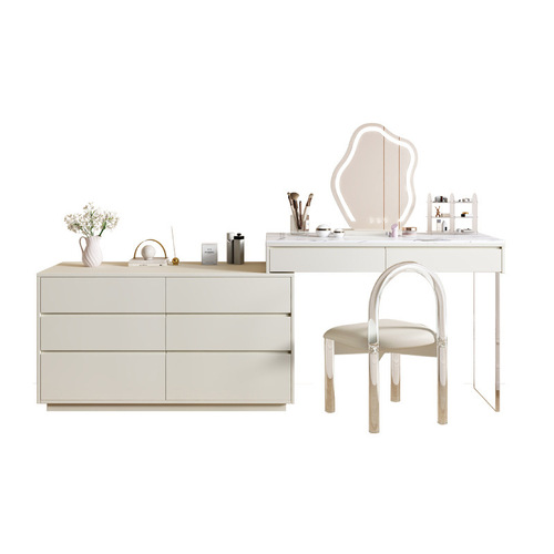 Mupai modern minimalist dressing table bedroom internet celebrity light luxury cupboard integrated small apartment cream style master bedroom dressing table