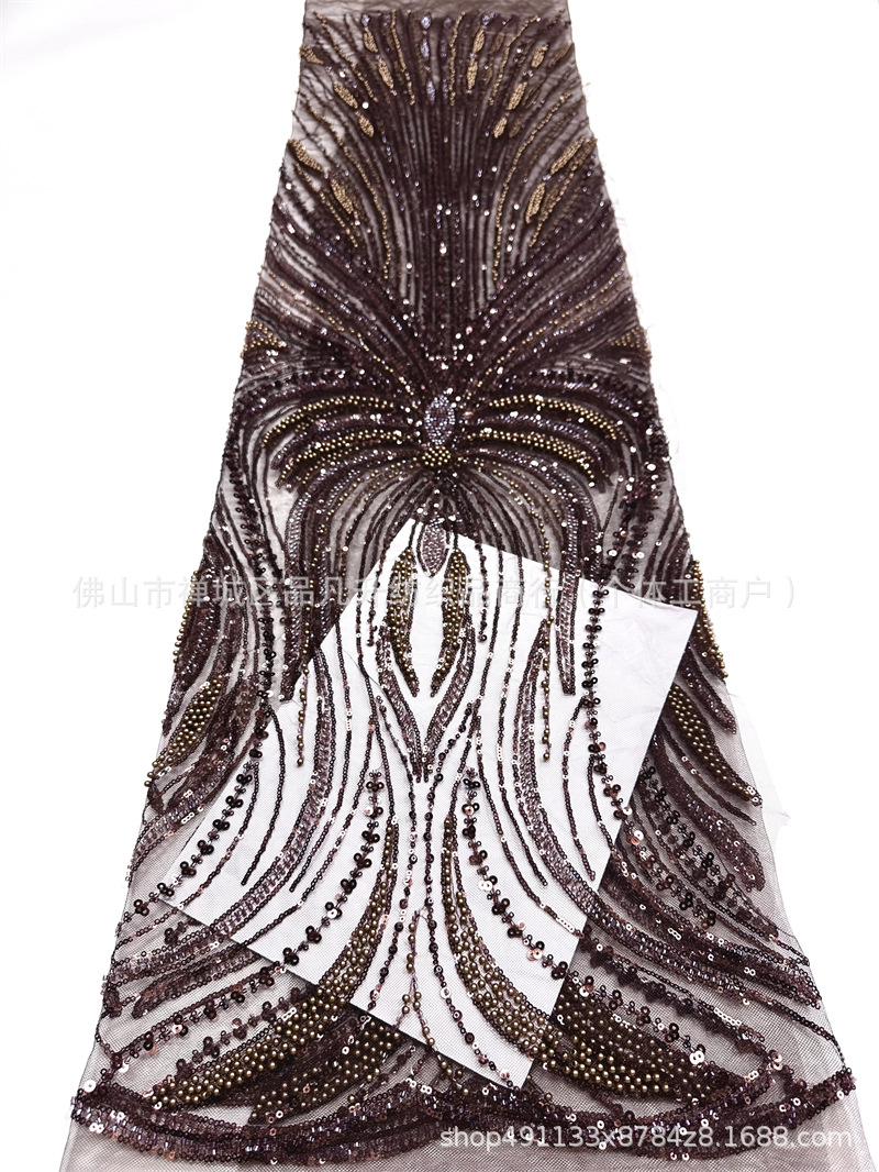 Moda Gaoding Suzhou fabricantes de ropa de moda al por mayor transfronterizos puntos de cuentas de lenteja tela de encaje image 19