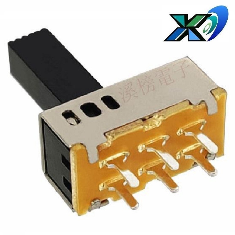 厂销迷你拨动开关三档立式 小型三档滑动开关6脚  3位3档拨码开关