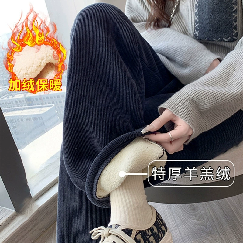 Брюки для беременных, зимние утолщенные на флисовой подкладке 2023, новые брюки из овечьей шерсти для ранней беременности, верхняя одежда, осенне-зимние широкие брюки для женщин