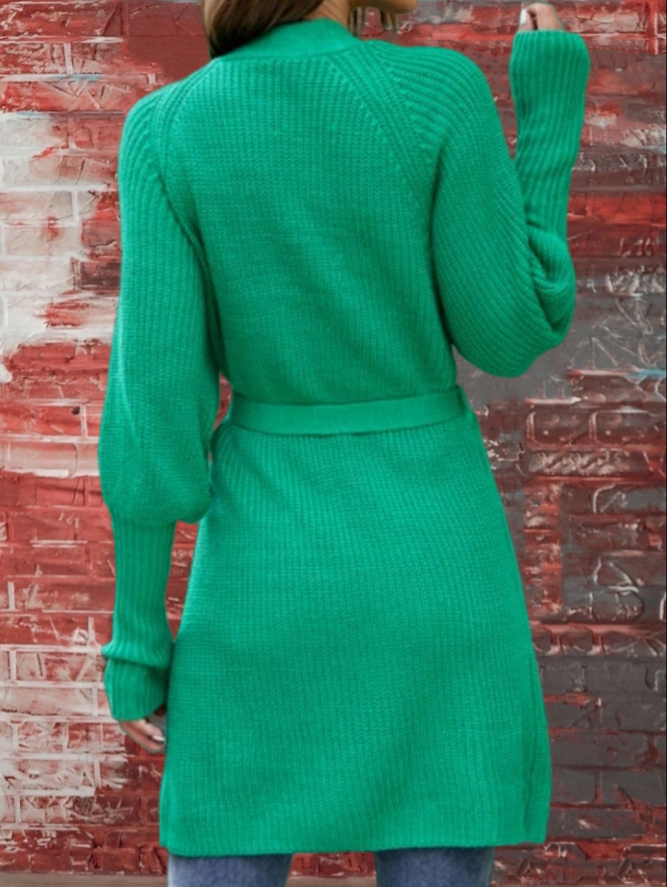 Herfst en winter nieuwe halflange effen kleur dames gebreide riem vest trui dames_voghion.com