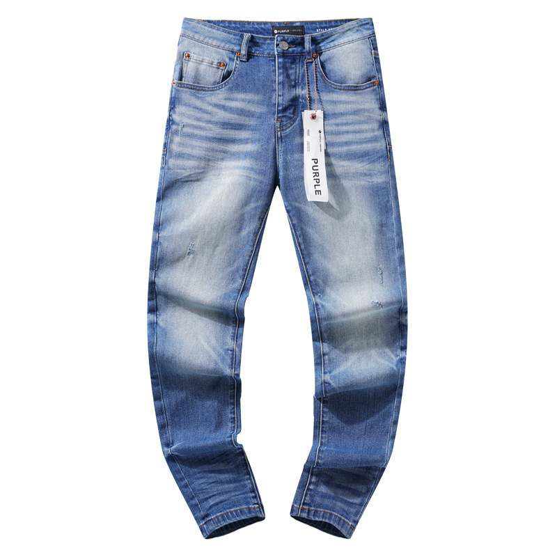 跨境欧美PurpleBrand牛仔裤jeans水洗做旧复古破洞泼墨潮流直筒|undefined