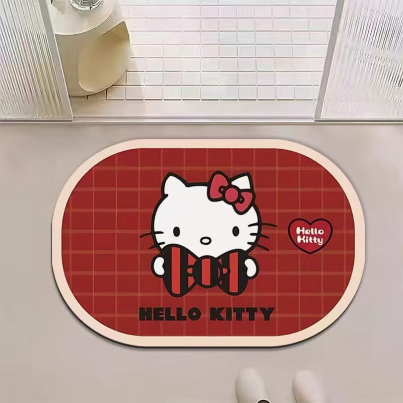 可爱凯蒂猫地垫hellokitty浴室吸水脚垫耐脏耐磨易打理脚垫可代发|undefined