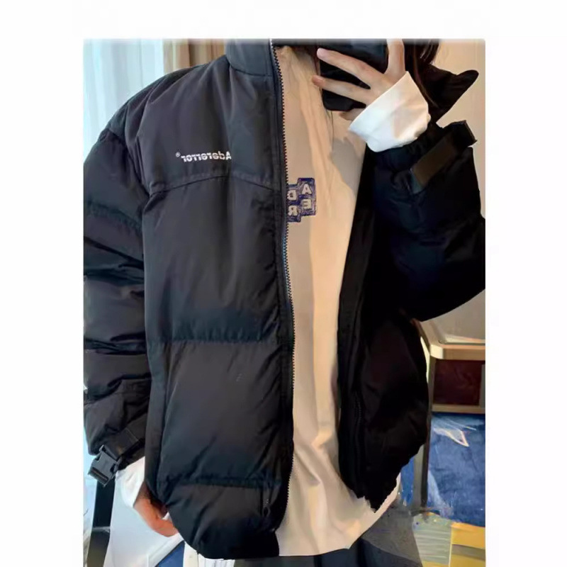 Ader Error Black down Jacket for Women, Winter Thickened Design, Niche White Duck down Couple's Puffer Jacket
