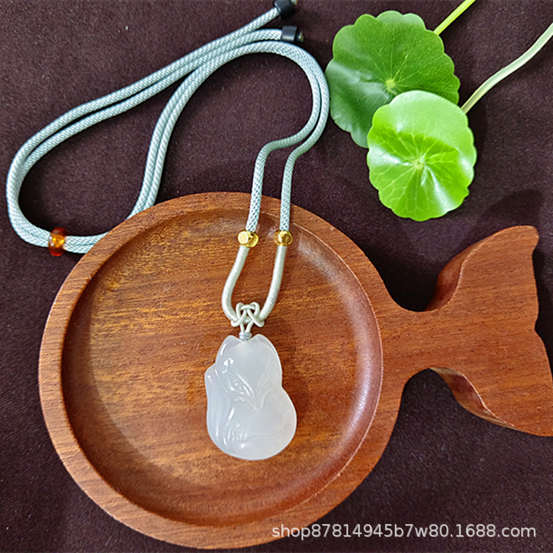 라이트 블루 밧줄로 큰 여우 (30*22mm)