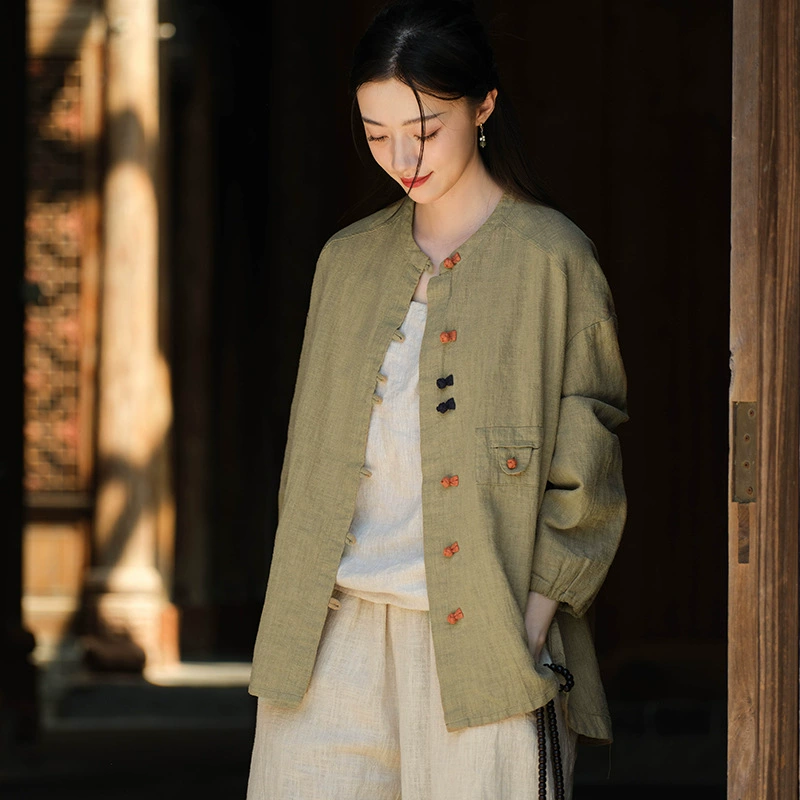 25 новых осенних женских костюмов из хлопка и льна, топы, рубашки и женские цветные кардиганы на пуговицах в стиле ретро.