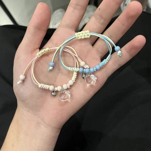 Cartoon Hello Kitty Woven Bracelet Women's High-end Sweet Girl Style Pink Hand Woven Hand Rope Girlfriend Gift