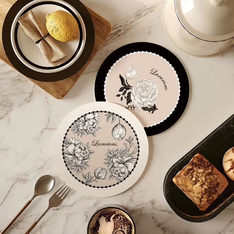 吸水隔热垫餐桌垫耐烫防滑歺餐垫杯垫高级感新款家用碗垫菜盘垫子