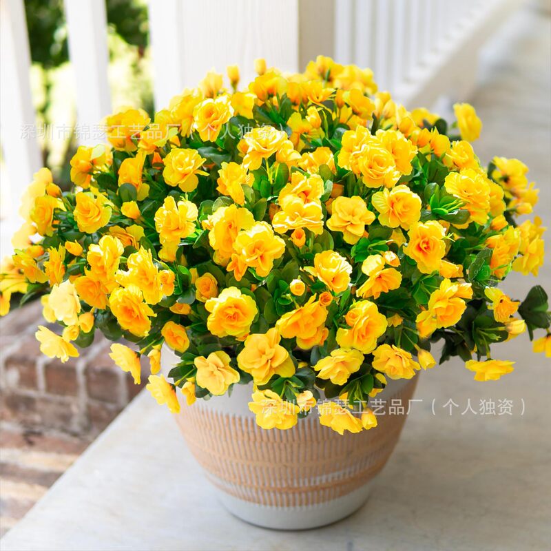 Artificial 12-Branch Azalea Flower Bouquet for Spring and Summer Decoration, Bouquet Decoration for Outside the Front Door, Porch, Terrace, and Balcony Artificial 12-Branch Azalea Flower Bouquet for Spring and Summer Decoration, Bouquet Decoration for Outside the Front Door, Porch, Terrace, and Balcony