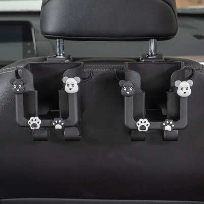 Car cup holder/beverage holder for car seats, seat back - 4-in-1-cup-holder-hook-violent-bear-2-pack