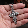 Necklace, pendant suitable for men and women, retro accessory, wholesale, silver 925 sample