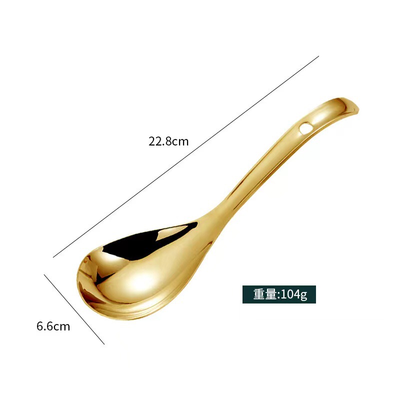 304韓国式ステンレススプーン麻辣热盛スプーンスプーン金色スプーンネット赤長柄スプーンスープスープスープ|undefined