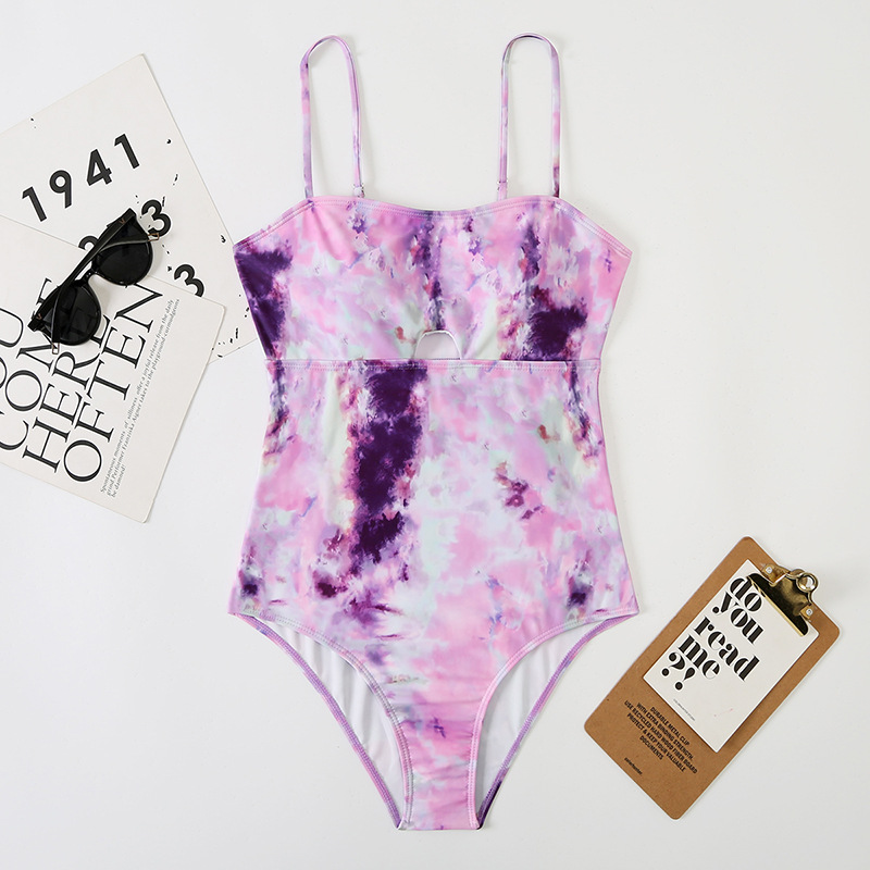 Printing, Ditsy Floral Pattern 2022 New Ladies One-piece Printed Swimsuit European And American Sexy Hollow Swimsuit