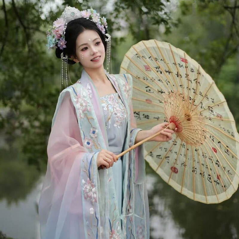 Original Song Dynasty-Style Hanfu for Women, Adult Large-Sleeved Shirt, Chinese Style Ancient Costume, Waist-Length Skirt, Stunning Hanfu for Daily Wear, Spring Edition