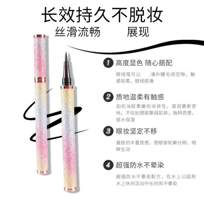 熱款炫彩星空眼線液亮黑防水防汗防擦不暈染眼線筆現化