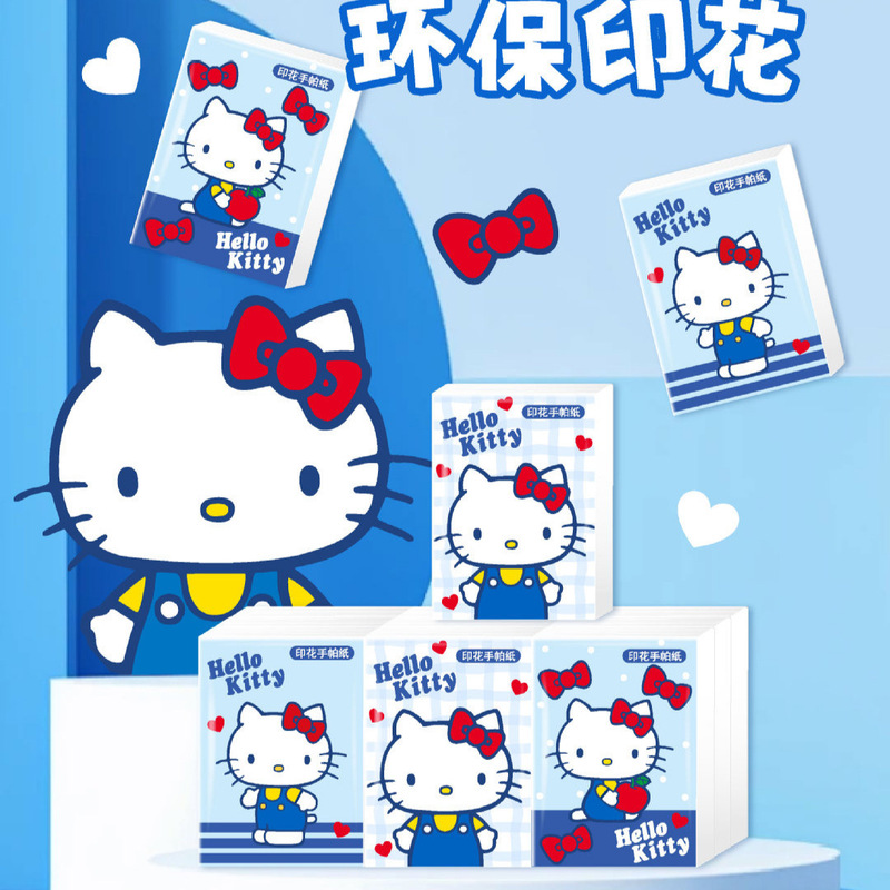 Sanrio Printed Handkerchief Paper, Kt Cat Handkerchief Tissue, Pacha Dog Printed Handkerchief Towel, Poppy Printed Tissue