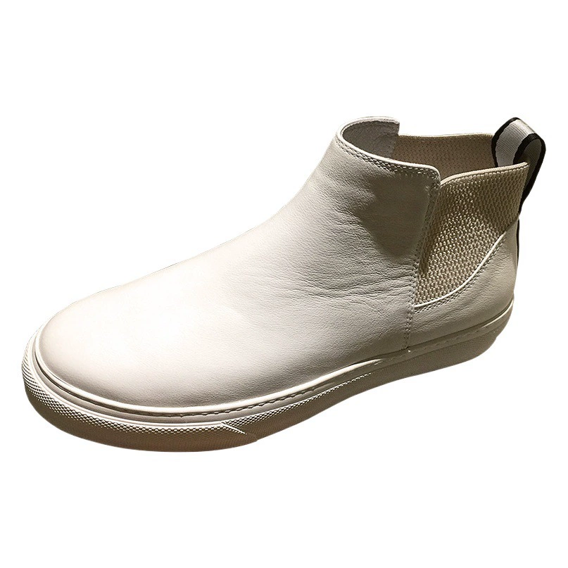Европейский вокзал 2023 осенние и зимние сапоги Челси мужские кожаные ботинки Мартин сапоги мужские белые высокие ботинки корейские
