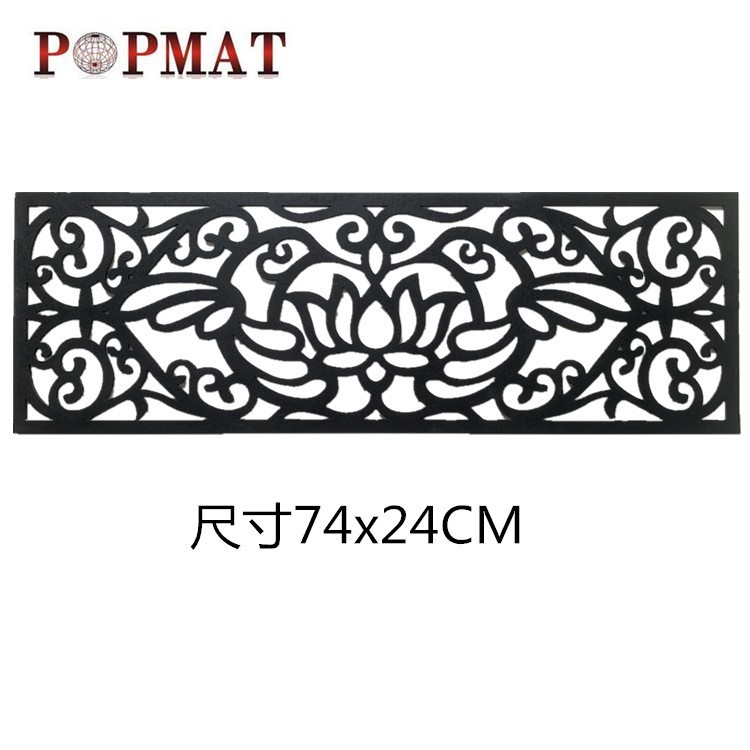 74 x 24* 고무 계단 매트 연꽃 디자인