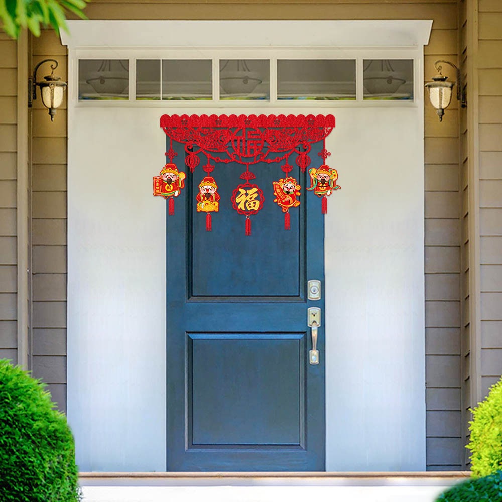 Año Nuevo del Dragón Festival de Primavera decoración cortina de puerta La Víspera de Año Nuevo atmósfera decoración de la puerta principal decoración de Año Nuevo fu carácter cortina de la puerta