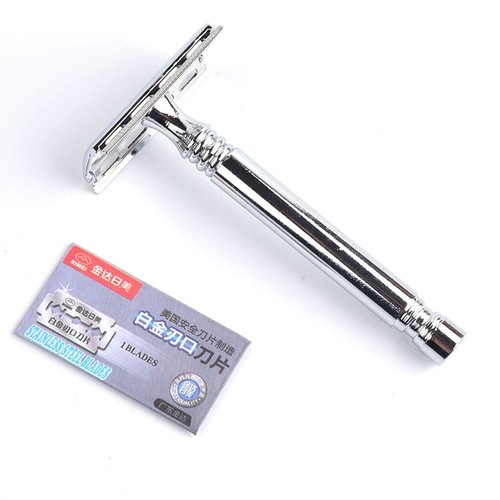 Strong man manual razor men's old-fashioned razor holder double-sided stainless steel blade shaver A9901