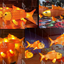 鱼灯笼金鱼花灯鲤鱼花灯厂家商场景区节日假期活动挂件旅游夜游灯