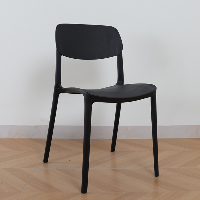 Foshan Silla de plástico Fábrica Oficina Ocio Ingeniería Silla de apoyo Hogar con respaldo Silla de plástico completo Plástico PP engrosado
