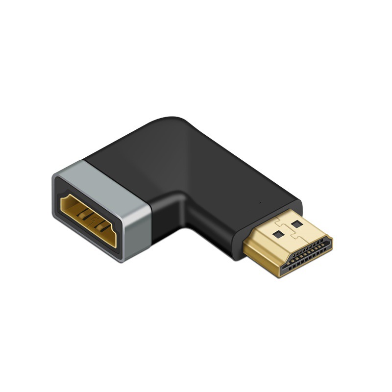 HDMI hembra a hembra Adaptador 8K macho a hembra 4K HD transmisión codo ángulo recto extensión conexión transmisión señal estable