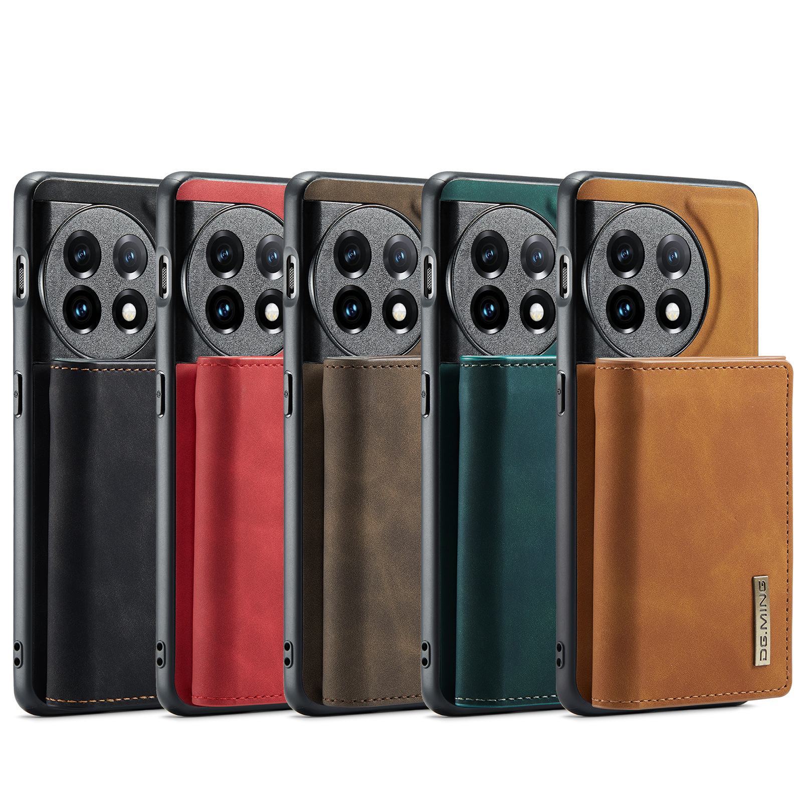 M1 per One Plus 1+11 Custodia protettiva magnetica con portafoglio One Plus 1+10 Pro Custodia in pelle 2 in 1 per telefono diviso_voghion.com