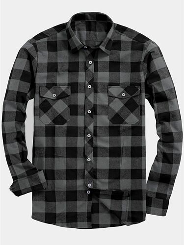Hot-selling Western code men's fashionable casual flannel grid shirt four-season shirt
