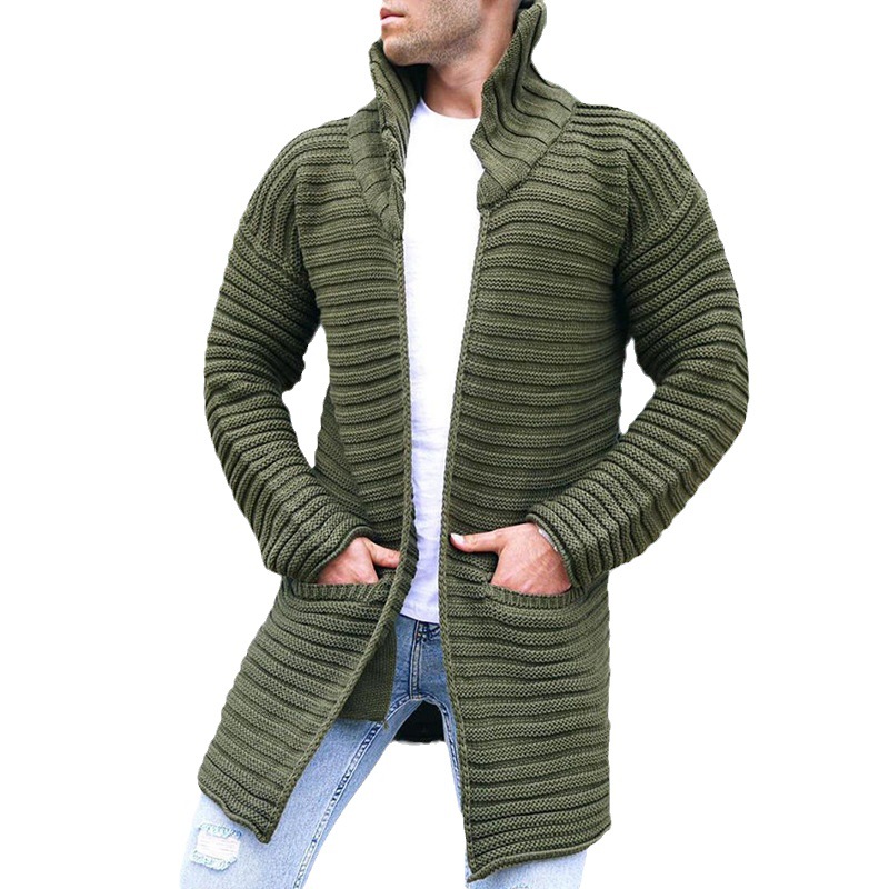 2023 Otoño e Invierno Nuevo cardigan de color sólido cuello alto de manga larga suéter de punto abrigo transfronterizo Amazon suéter europeo y americano