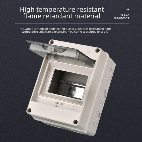 Outdoor and Indoor Waterproof Box 5 Circuit Box, Plastic Waterproof Box with Transparent Cover, Surface Mounted Distribution Box, Flame Retardant Material