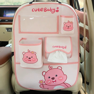 Car Anti-Kick Mat Rear: Chair back anti-kick pad - little-flower-beaver-6-in-1-multifunctional-anti-kick-storage-bag-comes-with-waterproof-inner-tube-garbage-bag