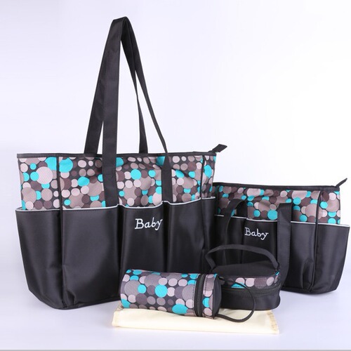 New Style Polka Dot Fashion Crossbody Large Capacity Mommy Bag Set of Five Outing Baby Maternity Bag Handheld Single Shoulder Mother Bag