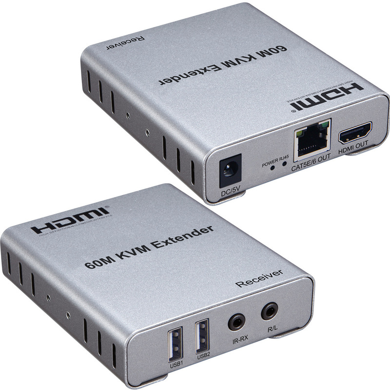 HDMI to Network Cable Kvm 60m Extender HDMI Extension 60m HDMI to Rj45 Keyboard and Mouse Synchronization