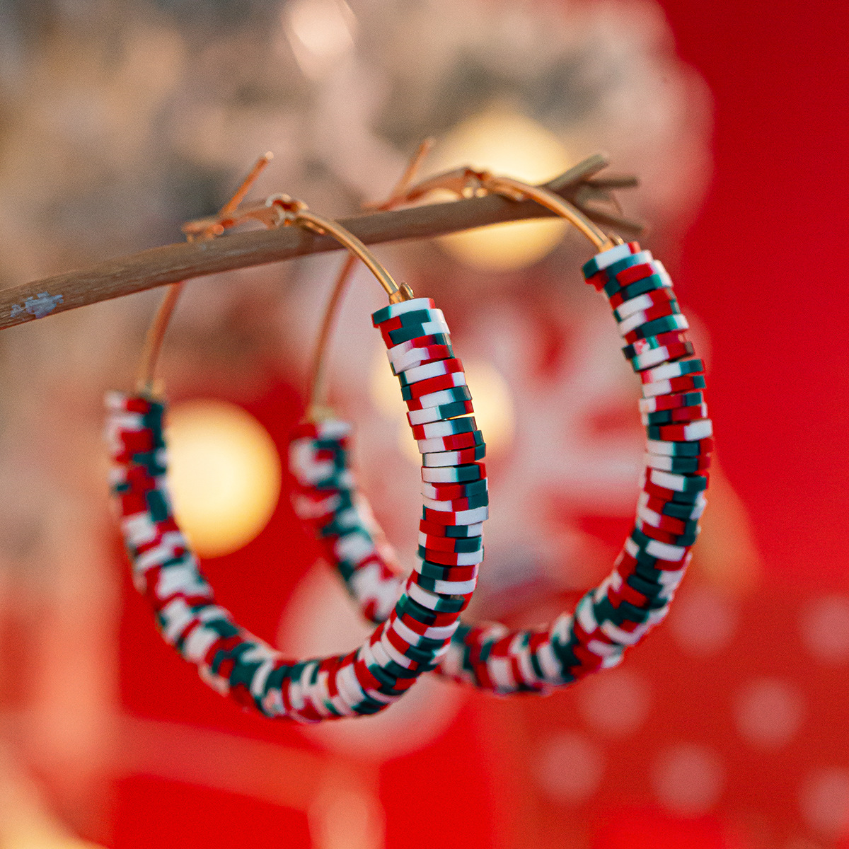 Colorful Soft Ceramic Set With Personalized Hand Drawn Geometric Earrings For Women_voghion.com