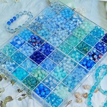 蓝色系列超优8/10mm琉璃珠串珠手工diy玻璃珠子手串材料饰品配件