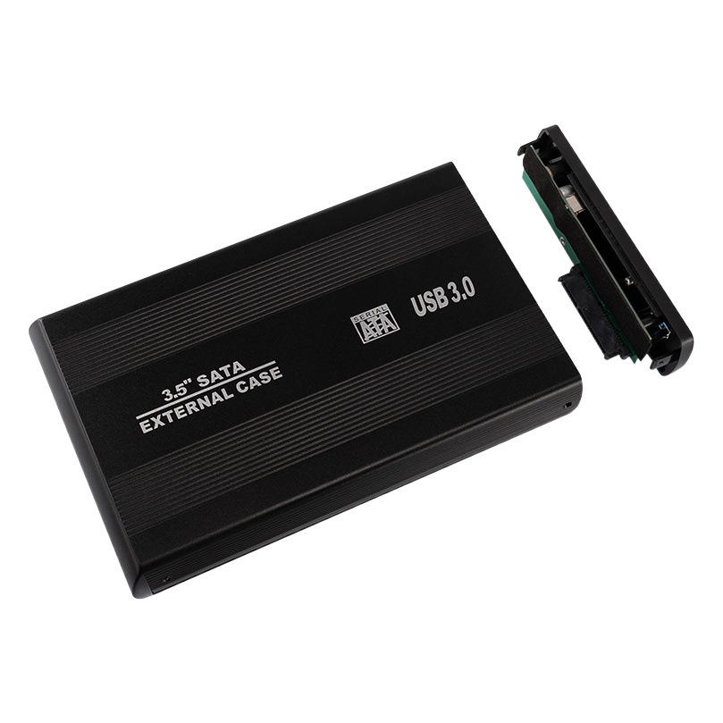 Caja de disco duro de escritorio USB3.0 de 3,5 pulgadas de potencia DC de entrada de potencia de un solo canal caja de disco duro en stock al por mayor