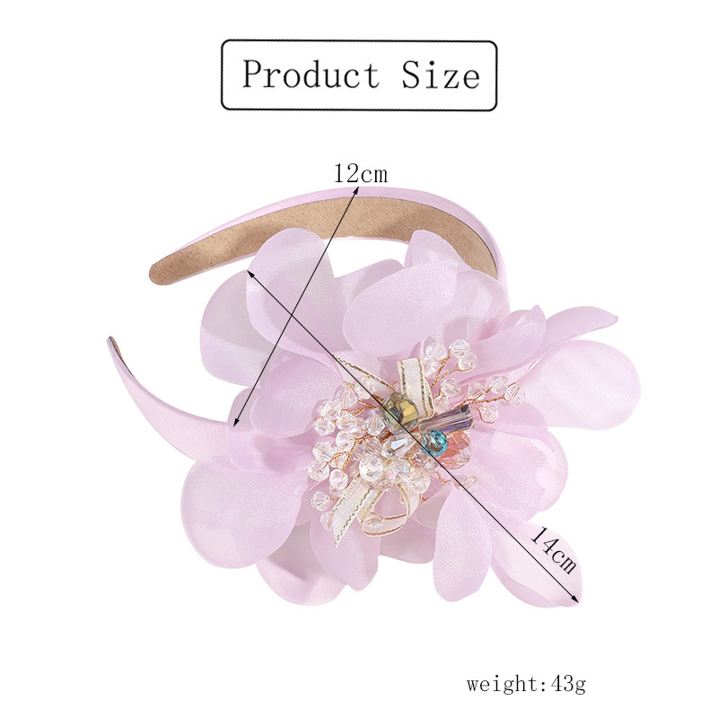150g Weight Elegant Sweet Flower Cloth Rhinestone Hair Band