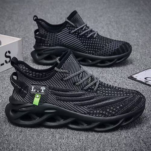 Men's Summer 2025 Mesh Sports Shoes, Flyknit Youth Casual Running Coconut Shoes, Trendy Student Athletic Shoes