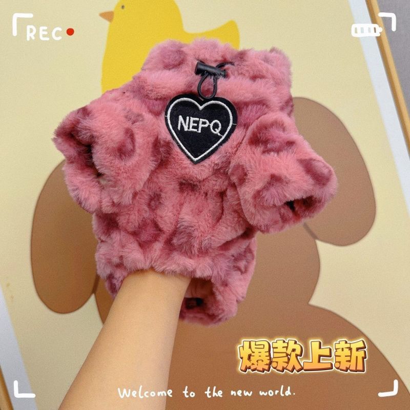 핑크 레오파드 프린트  겨울 두꺼운 봉제 애완 동물 보온 스웨트 셔츠 고양이와 강아지 비숑 테디 코튼 코트