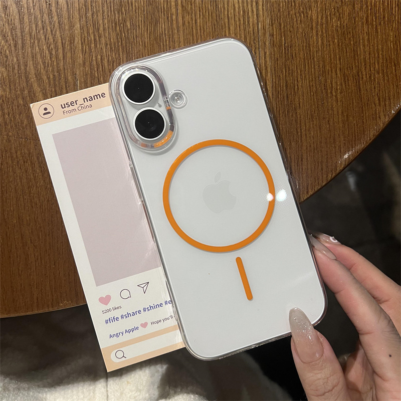 Apunción magnética de viento simple Apunción magnética para iphone16ProMax funda para teléfono móvil 13 Apple 15 para hombre y mujer funda dura para pc 14