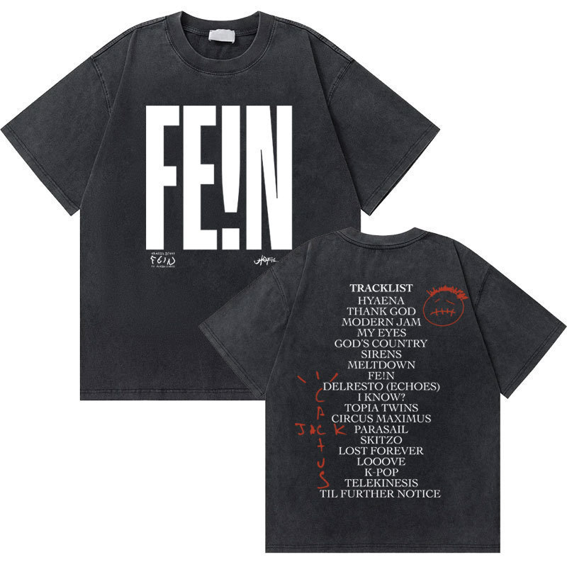 Graphic Short-Sleeve T-Shirt Old Cactus Retro T-Shirt Rap Breathable Shirt Hip-Hop Utopia Unisex Washed Jack