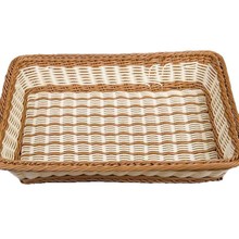 ✅仿藤水果篮藤编展示篮长方形面包陈列蔬菜篮子瓜果收纳塑料筐竹