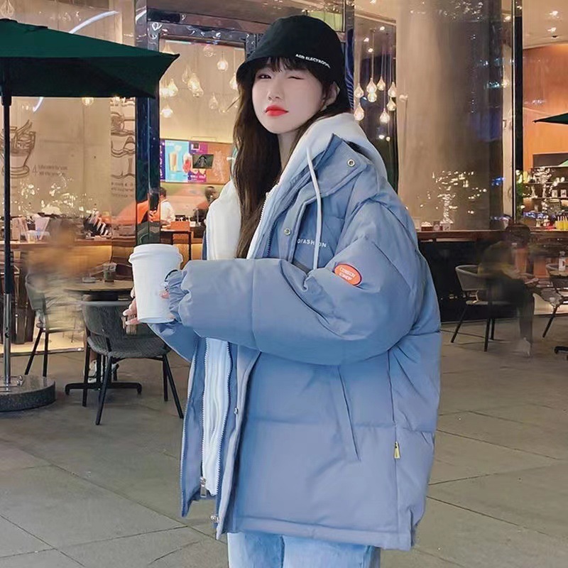 가짜 두 조각 다운 코튼-패딩 재킷 소녀의 겨울 옷 중학교 고등학교 고등학생 두꺼운 빵 옷 짧은면-패딩 재킷-패딩 재킷
